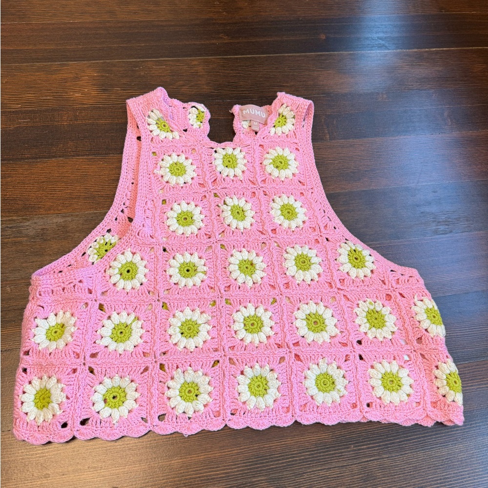 Show Me Your MuMu Floral Crochet Crop Top